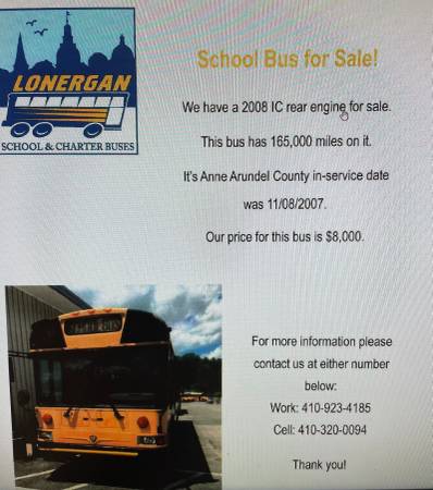 11 School Buses For Sale for sale in Millersville, MD – photo 6