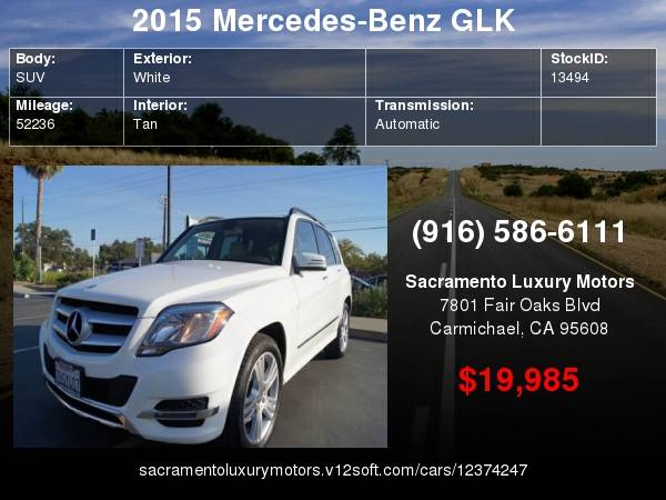 2015 Mercedes-Benz GLK GLK 350 4MATIC AWD GLK350 LOW MILES * NO... for sale in Carmichael, CA – photo 21