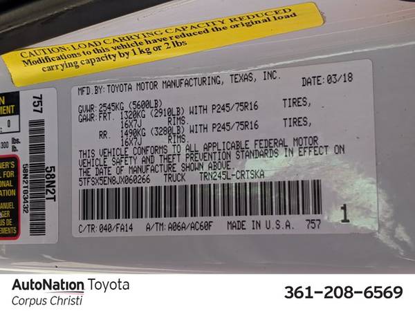 2018 Toyota Tacoma SR 4x4 4WD Four Wheel Drive SKU:JX060266 - cars &... for sale in Corpus Christi, TX – photo 22