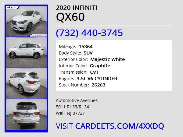 2020 INFINITI QX60, Majestic White - cars & trucks - by dealer -... for sale in Wall, NJ – photo 22