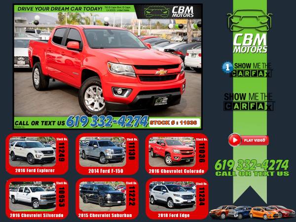 2016 CHEVROLET COLORADO 4WD LT W/BACK UP CAMERA - LOW DOWN! - cars & for sale in El Cajon, CA – photo 24