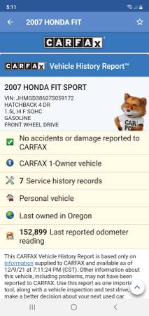 2007 Honda Fit 5DR Hatchback Sport 1-Owner Excellent Condition for sale in Portland, OR – photo 14