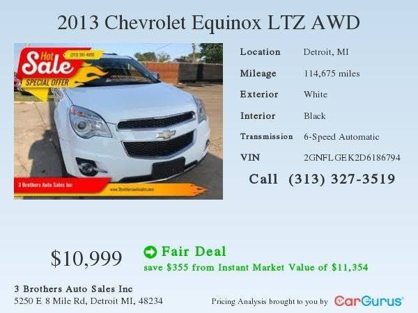 2013 Chevrolet Chevy Equinox LTZ AWD 4dr SUV FREE CARFAX, 2YR... for sale in Detroit, MI