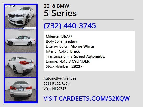 2018 BMW 5 Series, Alpine White - - by dealer for sale in Wall, NJ – photo 22