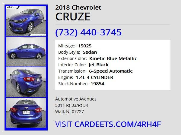 2018 Chevrolet CRUZE, Kinetic Blue Metallic for sale in Wall, NJ – photo 22