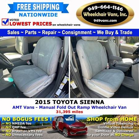 2015 Toyota Sienna L Wheelchair Van AMT Vans - Manual Fold Out Ramp for sale in Laguna Hills, CA – photo 12