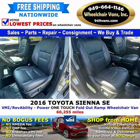 2016 Toyota Sienna SE Wheelchair Van BraunAbility - Power Fold Out for sale in LAGUNA HILLS, NV – photo 12