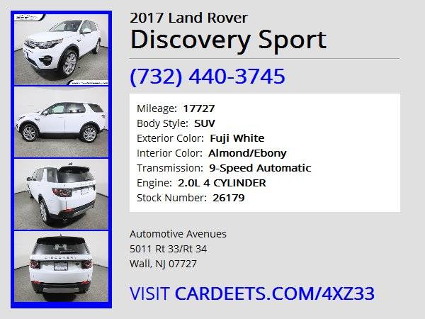 2017 Land Rover Discovery Sport, Fuji White - cars & trucks - by... for sale in Wall, NJ – photo 22