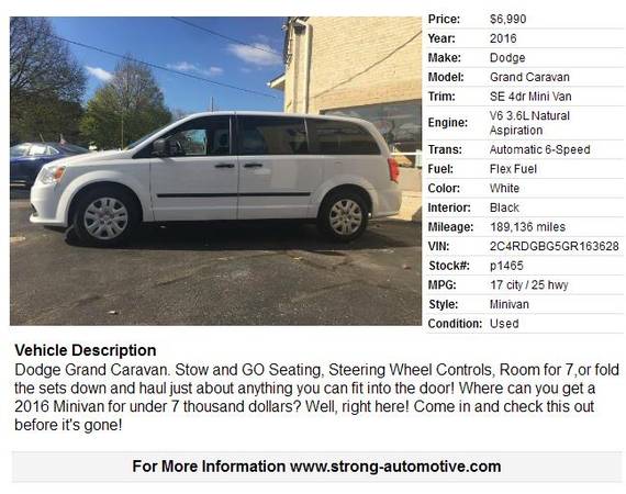 2016 Dodge Grand Caravan SE 4dr Mini Van - cars & trucks - by dealer... for sale in Watertown, WI – photo 12