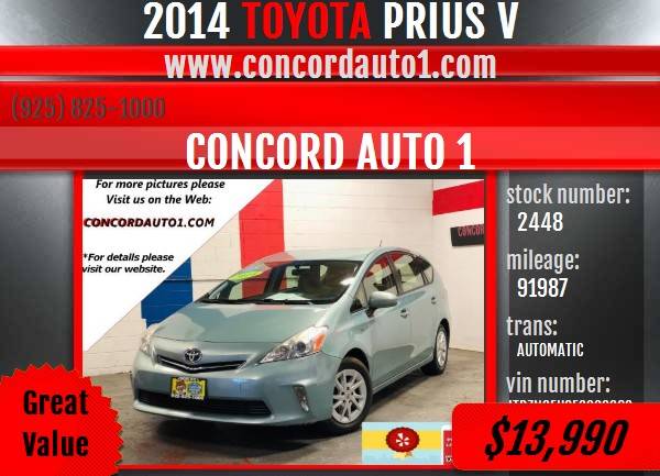 TOYOTA PRIUS V *WELL SERVICED* *WE FINANCE* *GREAT CONDITION* for sale in Concord CA 94520, CA