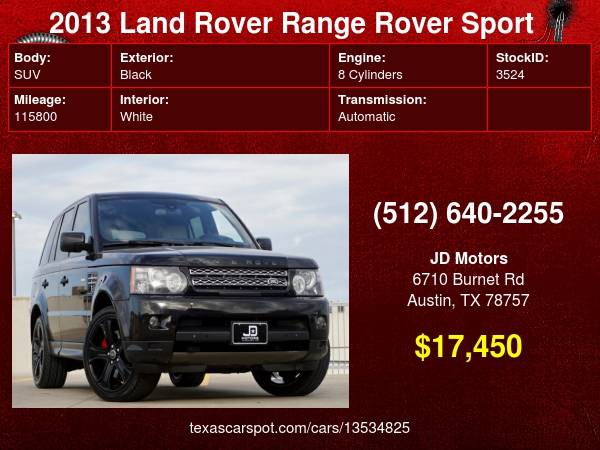 2013 Land Rover Range Rover Sport *(( Black with Cream Interior ))*... for sale in Austin, TX – photo 24