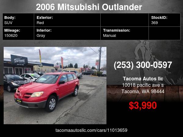2006 Mitsubishi Outlander LS 4dr SUV wAutomatic - cars & trucks - by... for sale in Tacoma, WA – photo 20