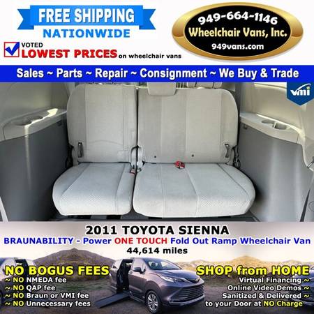 2011 Toyota Sienna LE Wheelchair Van BraunAbility - Power Fold Out for sale in LAGUNA HILLS, NV – photo 13