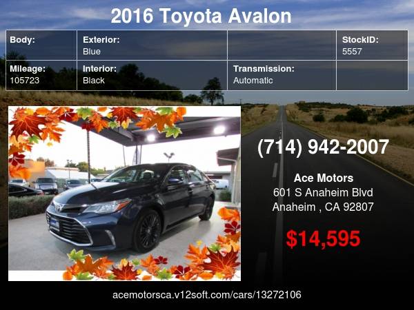 2016 Toyota Avalon Touring Sedan 4D Easy Financing, All Applications... for sale in Anaheim, CA – photo 24