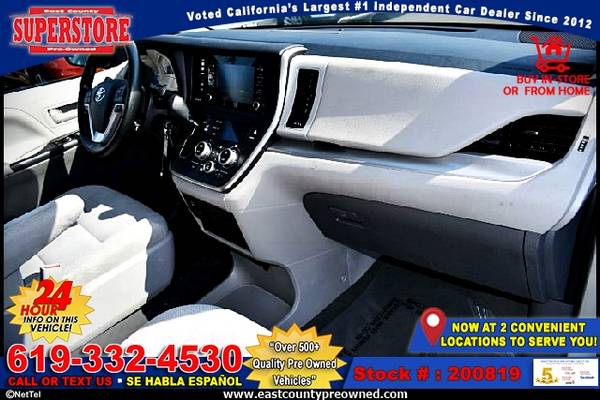 2020 TOYOTA SIENNA L 7 PASSENGER -EZ FINANCING-LOW DOWN! - cars &... for sale in El Cajon, CA – photo 2