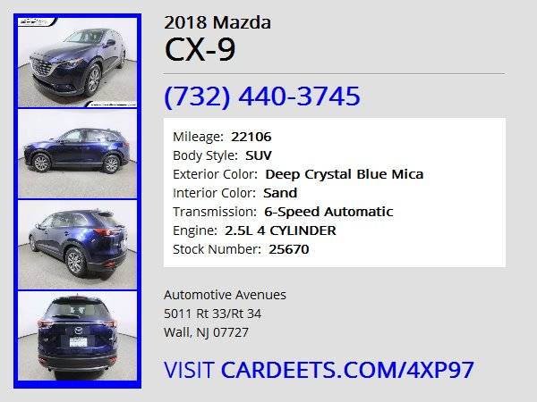 2018 Mazda CX-9, Deep Crystal Blue Mica - cars & trucks - by dealer... for sale in Wall, NJ – photo 22