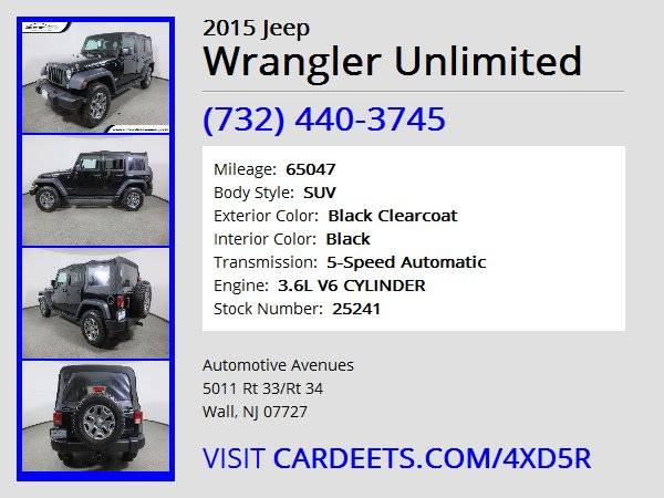 2015 Jeep Wrangler Unlimited, Black Clearcoat - cars & trucks - by... for sale in Wall, NJ – photo 22