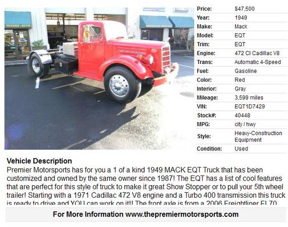 1949 Mack EQT Custom Build truck - - by dealer for sale in Vancouver, OR – photo 2
