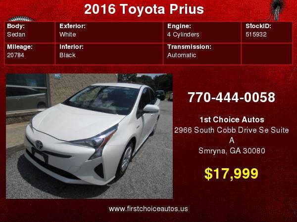 2016 Toyota Prius 5dr HB Two for sale in Smryna, GA – photo 5
