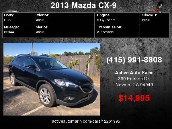 2013 Mazda CX-9 Grand Touring w/ Third Row Seats! Low Miles!! SALE! for sale in Novato, CA – photo 11