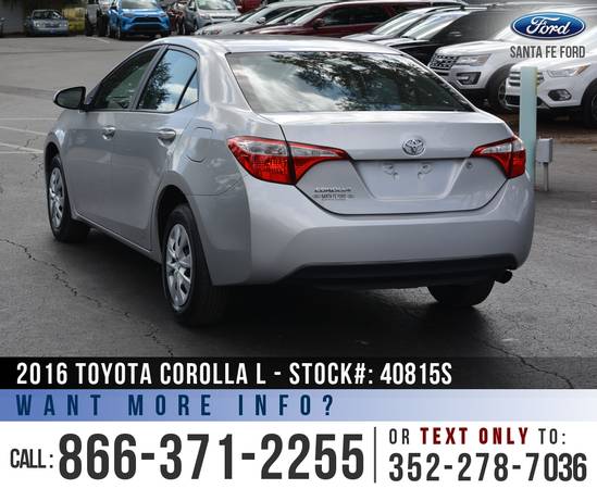 ‘16 Toyota Corolla L *** Cruise Control, Touchscreen, Bluetooth ***... for sale in Alachua, FL – photo 5