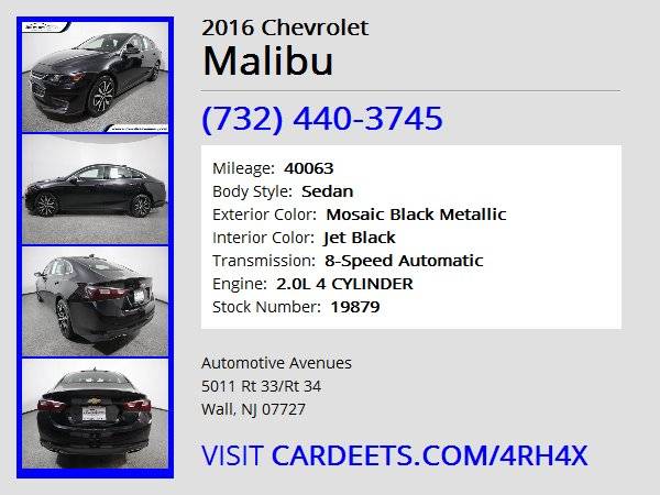 2016 Chevrolet Malibu, Mosaic Black Metallic for sale in Wall, NJ – photo 22