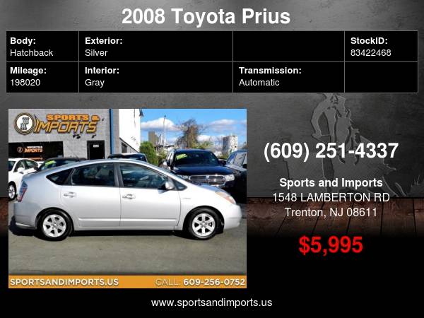 2008 Toyota Prius 4-Door Liftback - cars & trucks - by dealer -... for sale in Trenton, NJ – photo 2