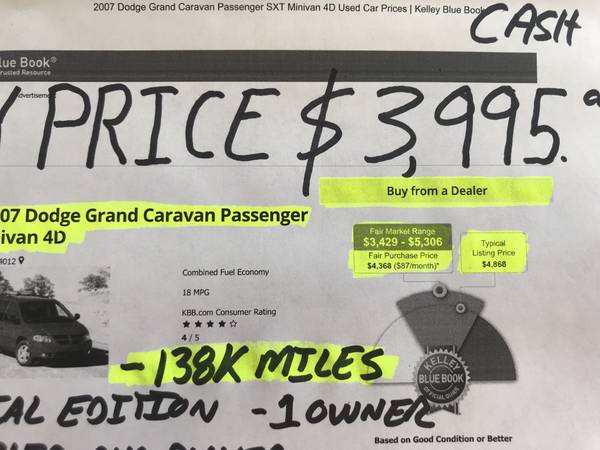 2007 Dodge Grand Caravan SXT 1 owner DVD Power Sliding Doors Leather for sale in Roanoke, VA – photo 24