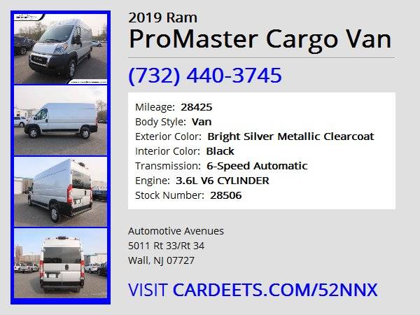 2019 Ram ProMaster Cargo Van, Bright Silver Metallic Clearcoat for sale in Wall, NJ – photo 22