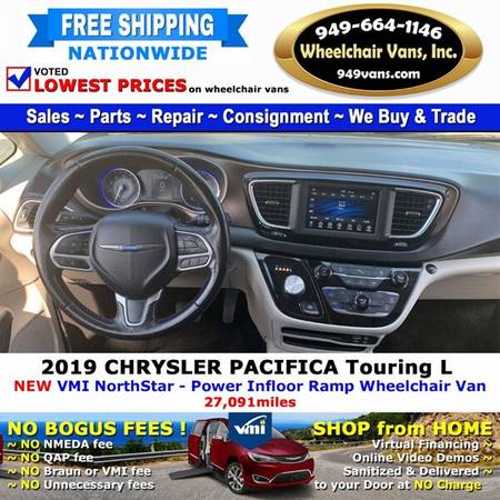 2019 Chrysler Pacifica Touring L Wheelchair Van VMI Northstar - Pow for sale in Laguna Hills, CA – photo 10