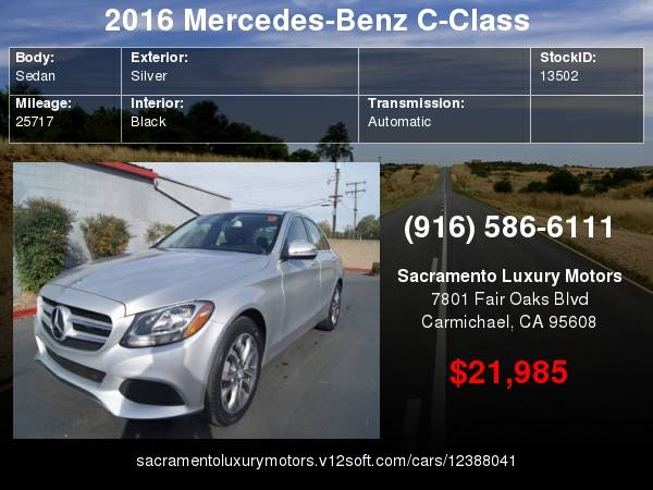 2016 Mercedes-Benz C-Class C 300 ONLY 25K MILES C300 LOADED with for sale in Carmichael, CA – photo 20