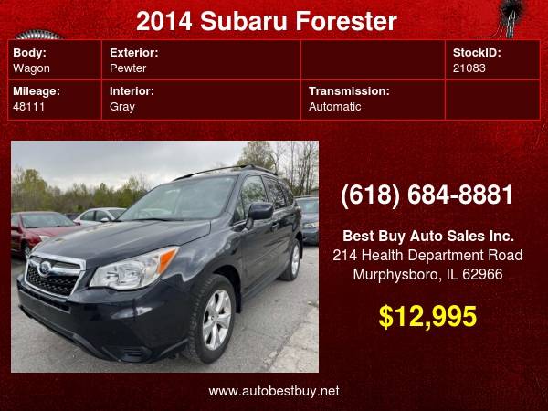 2014 Subaru Forester 2 5i Premium AWD 4dr Wagon CVT Call for Steve for sale in Murphysboro, IL