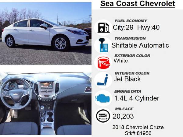 2018 Chevrolet Chevy Cruze LT Auto - - by dealer for sale in Ocean, NJ – photo 5