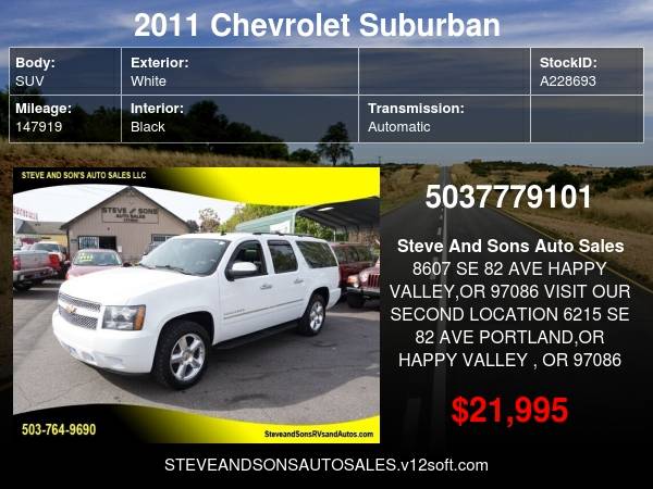2011 Chevrolet Suburban LTZ 1500 4x4 4dr SUV - - by for sale in Happy valley, OR – photo 22