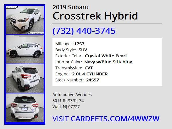 2019 Subaru Crosstrek Hybrid, Crystal White Pearl - cars & trucks -... for sale in Wall, NJ – photo 22