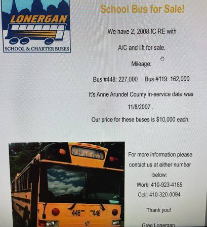11 School Buses For Sale for sale in Millersville, MD – photo 4