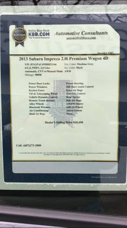2013 Subaru Impreza Premium Wagon - cars & trucks - by dealer -... for sale in Ithaca, NY – photo 9
