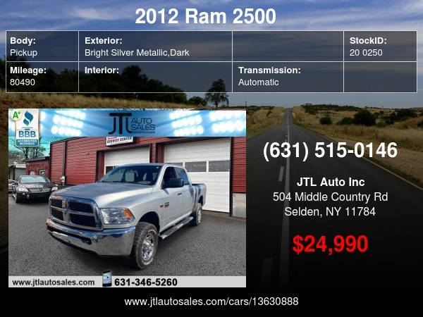 2012 Ram 2500 4WD Crew Cab 149" SLT Financing Available! - cars &... for sale in Selden, NY – photo 24