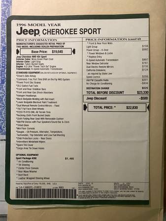 1996 Jeep Cherokee Sport for sale in NEW YORK, NY – photo 9