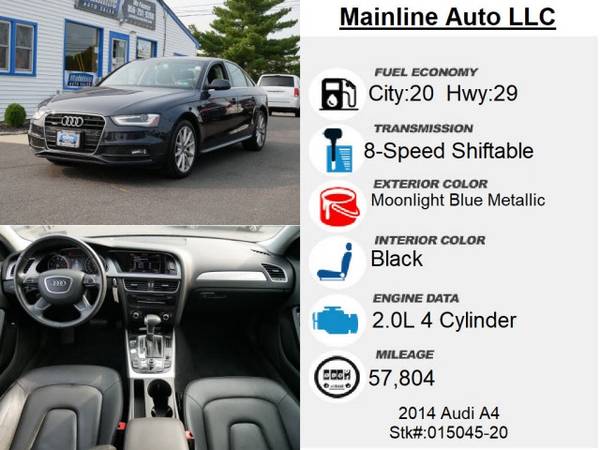 2014 Audi A4 4dr Sdn Auto quattro 2.0T Premium Plus - cars & trucks... for sale in Deptford, NJ – photo 3