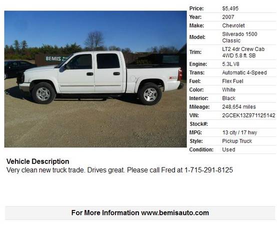 2007 CHEVY SILVERADO Z-71 - cars & trucks - by dealer - vehicle... for sale in Crivitz, WI – photo 2