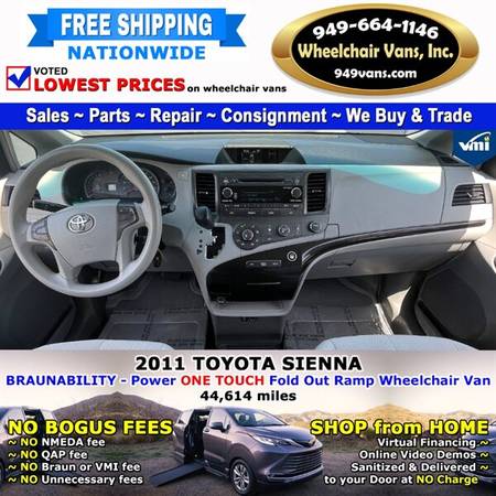 2011 Toyota Sienna LE Wheelchair Van BraunAbility - Power Fold Out for sale in LAGUNA HILLS, NV – photo 11