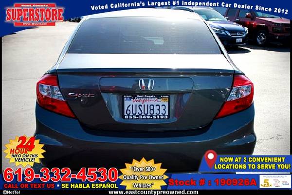 2012 HONDA CIVIC LX sedan-EZ FINANCING-LOW DOWN! for sale in El Cajon, CA – photo 4