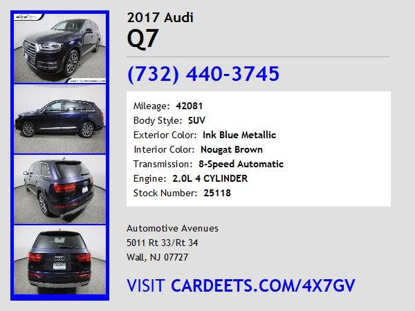 2017 Audi Q7, Ink Blue Metallic - cars & trucks - by dealer -... for sale in Wall, NJ – photo 22