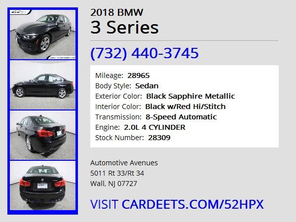 2018 BMW 3 Series, Black Sapphire Metallic - - by for sale in Wall, NJ – photo 22