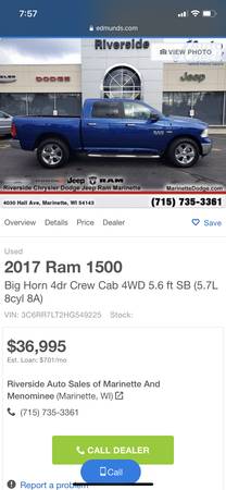2017 Ram 1500 Big Horn Crew Cab 4X4 - cars & trucks - by owner -... for sale in Wells, MI – photo 9