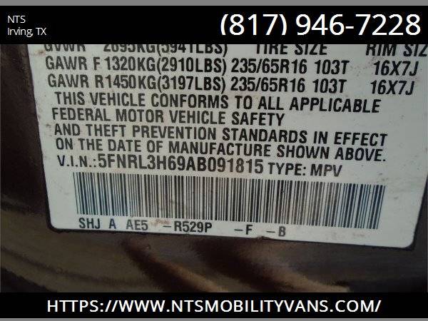 LEATHER 2010 HONDA ODYSSEY MOBILITY HANDICAPPED WHEELCHAIR RAMP VAN for sale in irving, TX – photo 12