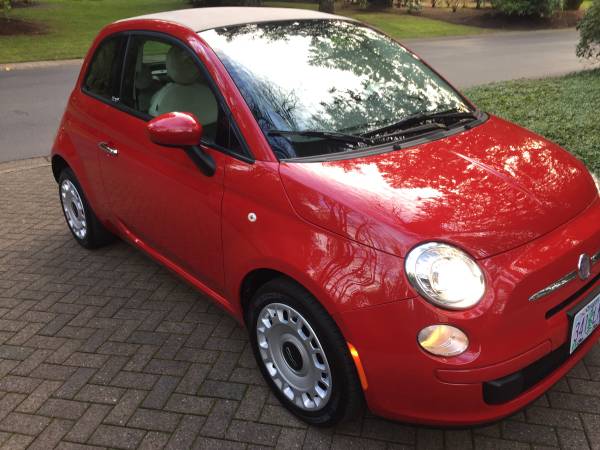2012 Fiat 500 Convertible 1 owner only 35k great gift🎄 - cars &... for sale in West Linn, OR – photo 5