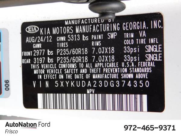 2013 Kia Sorento EX AWD All Wheel Drive SKU:DG374350 for sale in Frisco, TX – photo 15