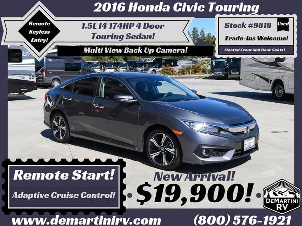 2016 Honda Civic Touring 1.5L I4 174HP Automatic 4 Door Sedan #9818 for sale in Grass Valley, CA